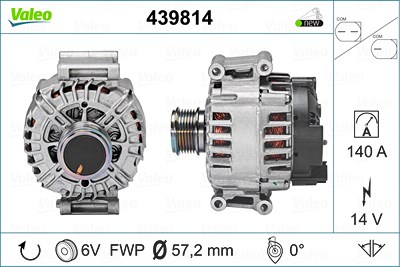 Valeo Generator [Hersteller-Nr. 439814] für Seat, Skoda, Audi, VW von VALEO