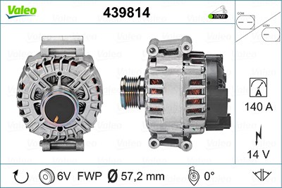 Valeo Generator [Hersteller-Nr. 439814] für Audi, Seat, Skoda, VW von VALEO