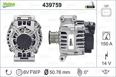 Valeo Generator [Hersteller-Nr. 439759] für Citroën, Mini, Peugeot von VALEO