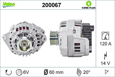 Valeo Generator [Hersteller-Nr. 200067] für Citroën, Fiat, Peugeot von VALEO