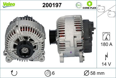 Valeo Generator [Hersteller-Nr. 200197] für Audi, VW von VALEO