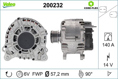 Valeo Generator [Hersteller-Nr. 200232] für Audi, Seat, Skoda, VW von VALEO