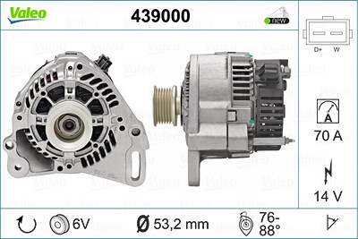 Valeo Generator [Hersteller-Nr. 439000] für Seat, Skoda, VW von VALEO