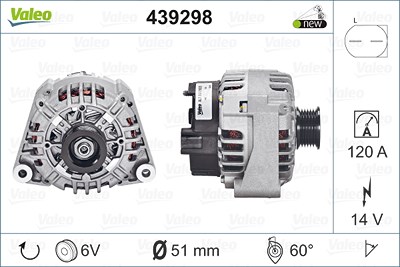 Valeo Generator [Hersteller-Nr. 439298] für Mercedes-Benz von VALEO