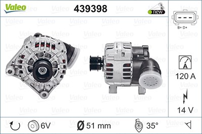 Valeo Generator [Hersteller-Nr. 439398] für BMW von VALEO