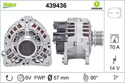 Valeo Generator [Hersteller-Nr. 439436] für Audi, Seat, Skoda, VW von VALEO