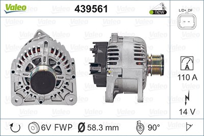 Valeo Generator [Hersteller-Nr. 439561] für Dacia, Nissan, Renault von VALEO