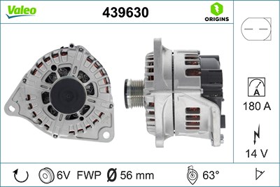 Valeo Generator [Hersteller-Nr. 439630] für Citroën, Fiat, Iveco, Peugeot von VALEO