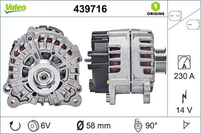Valeo Generator [Hersteller-Nr. 439716] für VW von VALEO