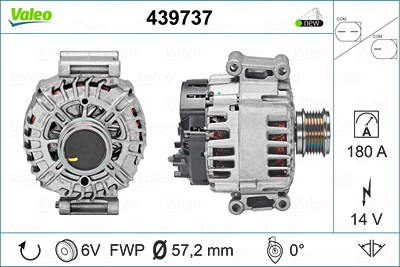 Valeo Generator [Hersteller-Nr. 439737] für Audi, Seat, Skoda, VW von VALEO