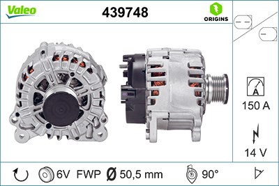 Valeo Generator [Hersteller-Nr. 439748] für Audi, Seat von VALEO