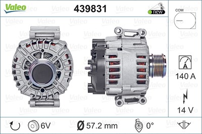 Valeo Generator [Hersteller-Nr. 439831] für Audi, VW von VALEO