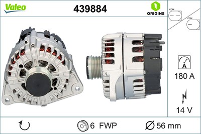 Valeo Generator [Hersteller-Nr. 439884] für Fiat, Iveco von VALEO