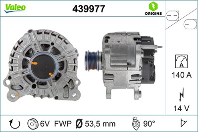 Valeo Generator [Hersteller-Nr. 439977] für Audi, Seat, Skoda, VW von VALEO