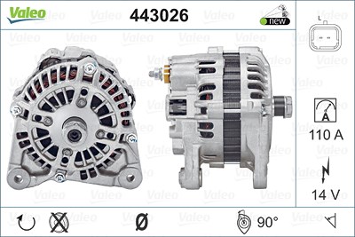 Valeo Generator [Hersteller-Nr. 443026] für Nissan, Renault von VALEO