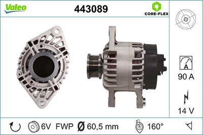 Valeo Generator [Hersteller-Nr. 443089] für Fiat von VALEO