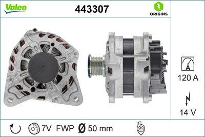 Valeo Generator [Hersteller-Nr. 443307] für Dacia, Renault von VALEO