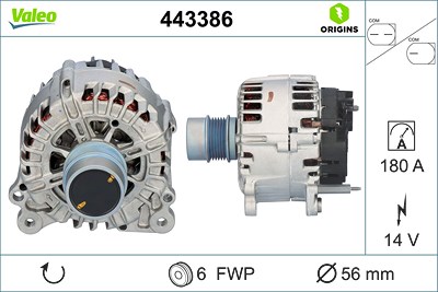 Valeo Generator [Hersteller-Nr. 443386] für VW von VALEO