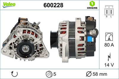 Valeo Generator [Hersteller-Nr. 600228] für Hyundai von VALEO