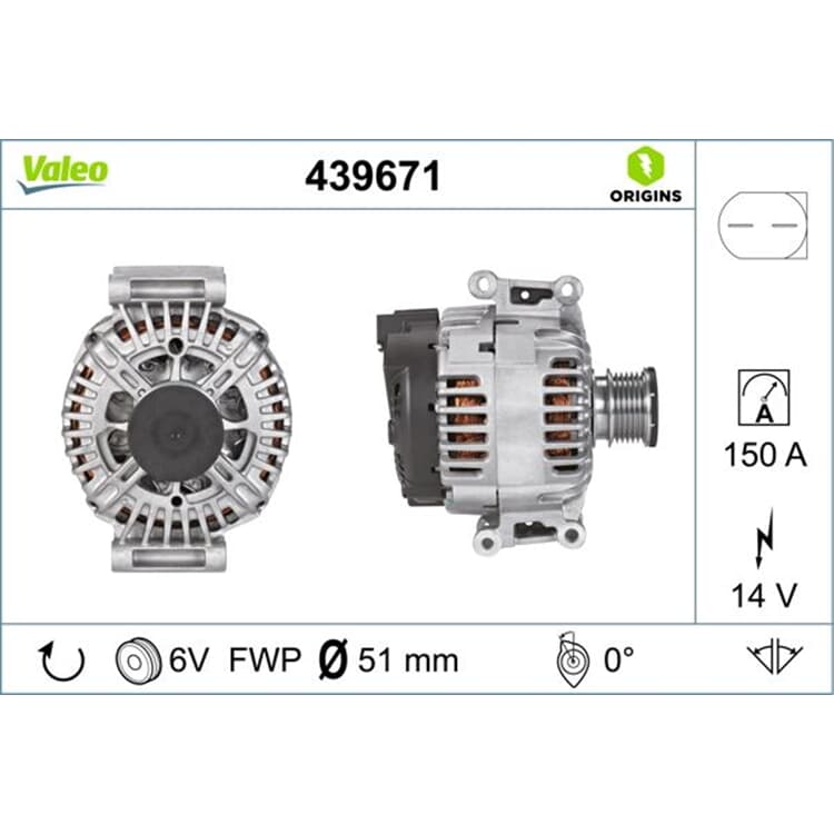 Valeo Generator Mercedes C-Klasse E-Klasse von VALEO