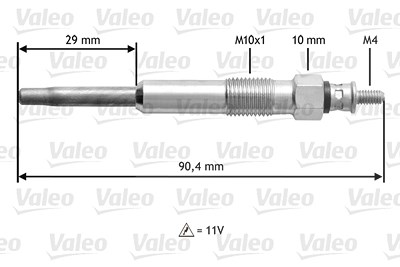 Valeo Glühkerze [Hersteller-Nr. 345101] für Dacia, Mitsubishi, Nissan, Opel, Renault, Suzuki von VALEO