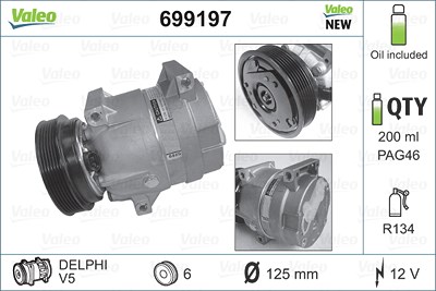 Valeo Kompressor, Klimaanlage [Hersteller-Nr. 699197] für Renault von VALEO