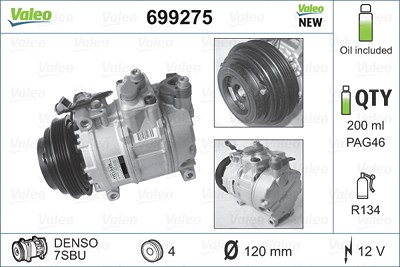 Valeo Kompressor, Klimaanlage [Hersteller-Nr. 699275] für VW, Audi, Skoda von VALEO