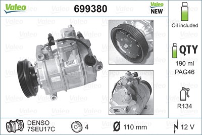 Valeo Kompressor, Klimaanlage [Hersteller-Nr. 699380] für Audi von VALEO