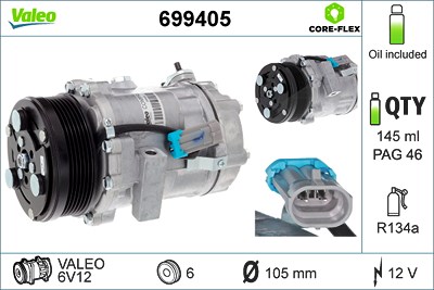 Valeo Kompressor, Klimaanlage [Hersteller-Nr. 699405] für Opel, Ford von VALEO