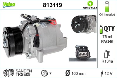 Valeo Kompressor, Klimaanlage [Hersteller-Nr. 813119] für Honda von VALEO