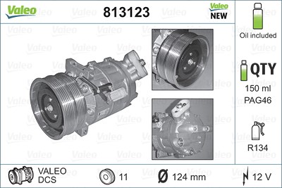 Valeo Kompressor, Klimaanlage [Hersteller-Nr. 813123] für Alfa Romeo von VALEO