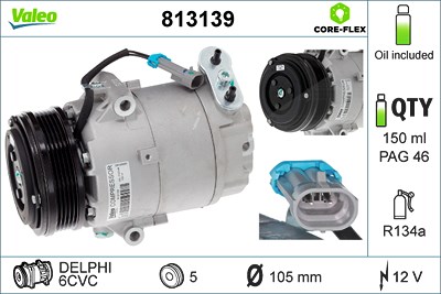 Valeo Kompressor, Klimaanlage [Hersteller-Nr. 813139] für Opel von VALEO