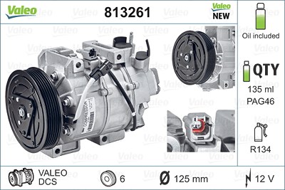 Valeo Kompressor, Klimaanlage [Hersteller-Nr. 813261] für Nissan von VALEO