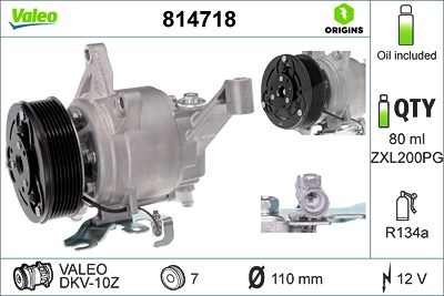 Valeo Kompressor, Klimaanlage [Hersteller-Nr. 814718] für Subaru von VALEO