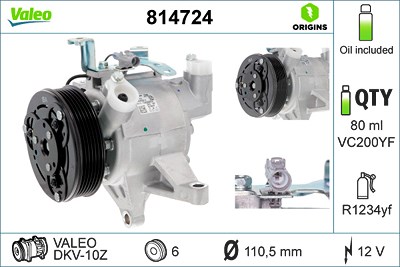 Valeo Kompressor, Klimaanlage [Hersteller-Nr. 814724] für Subaru von VALEO