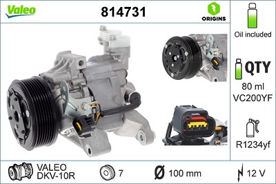 Valeo Kompressor, Klimaanlage [Hersteller-Nr. 814731] für Subaru von VALEO