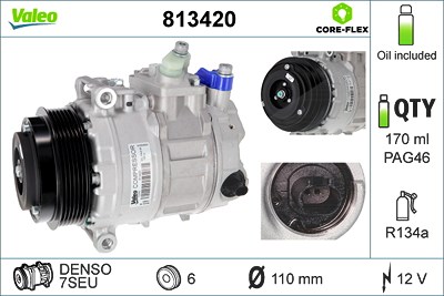 Valeo Kompressor, Klimaanlage [Hersteller-Nr. 813420] für Mercedes-Benz von VALEO