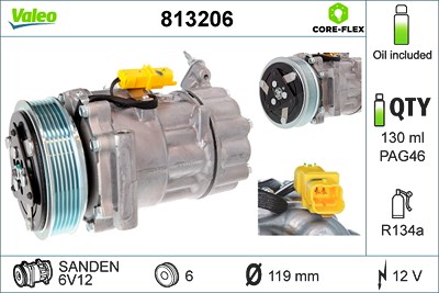 Valeo Kompressor, Klimaanlage [Hersteller-Nr. 813206] für Mini von VALEO