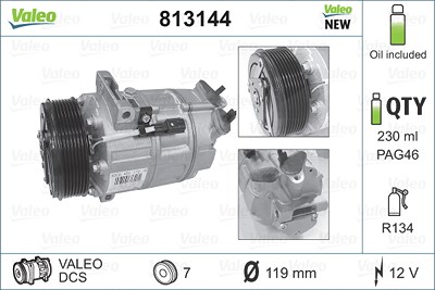 Valeo Kompressor, Klimaanlage [Hersteller-Nr. 813144] für Renault, Opel von VALEO