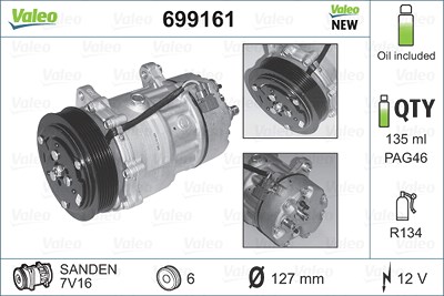 Valeo Kompressor, Klimaanlage [Hersteller-Nr. 699161] für VW von VALEO