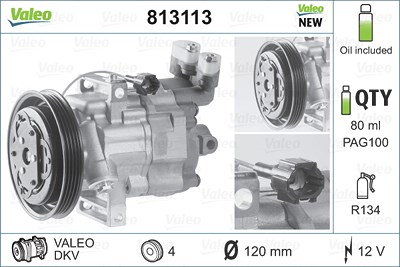 Valeo Kompressor Klimaanlage DKV08R [Hersteller-Nr. 813113] für Nissan von VALEO