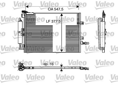 Valeo Kondensator, Klimaanlage [Hersteller-Nr. 818166] für Renault von VALEO