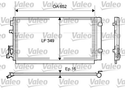 Valeo Kondensator, Klimaanlage [Hersteller-Nr. 814094] für Renault von VALEO