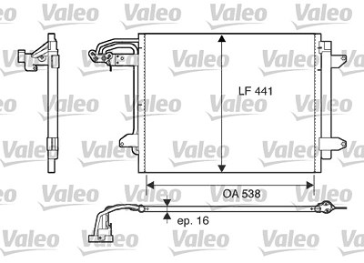 Valeo Kondensator 538x441x16 mit Trockner [Hersteller-Nr. 817806] für VW von VALEO