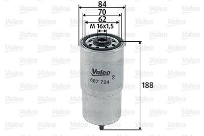 Valeo Kraftstofffilter [Hersteller-Nr. 587724] für Alfa Romeo, Fiat, Lancia, Nissan von VALEO