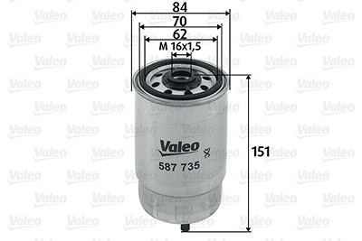 Valeo Kraftstofffilter [Hersteller-Nr. 587735] für Hyundai, Kia von VALEO