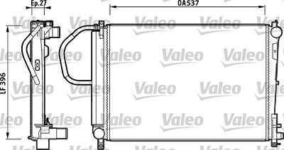 Valeo Kühler, Motorkühlung [Hersteller-Nr. 732883] für Chrysler von VALEO