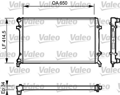 Valeo Kühler, Motorkühlung [Hersteller-Nr. 735120] für Audi, Seat, Skoda, VW von VALEO