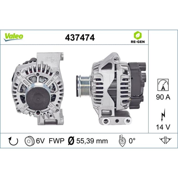 Valeo Lichtmaschine Alfa Mito Fiat Punto Lancia Musa Peugeot Bipper von VALEO