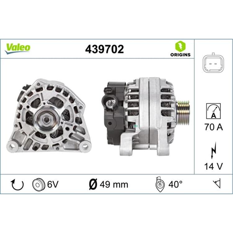 Valeo Lichtmaschine Citroen C2 C3 Peugeot 1007 206 207/207+ 307 von VALEO